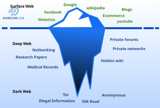 Nó bao gồm các trang web yêu cầu đăng nhập, cơ sở dữ liệu trực tuyến, nội dung được trả phí và nhiều hơn nữa